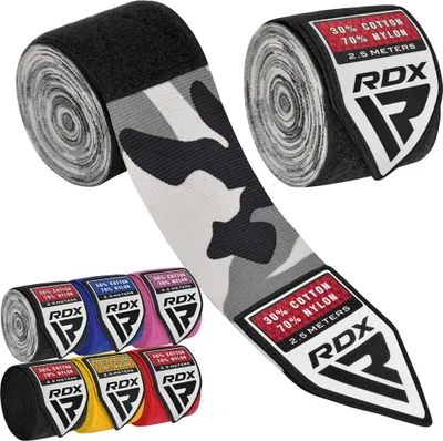 Produktbild von RDX Boxbandagen für Kinder, 2,5 m, Innenhandschuhe, elastische Daumenschlaufen, Junior-Unterziehhandschuhe, Hand- und Faustschutz, Handgelenkstützgurte, Muay Thai, MMA, Kickboxen, Kampfsport, Speedbag, Schlagtraining