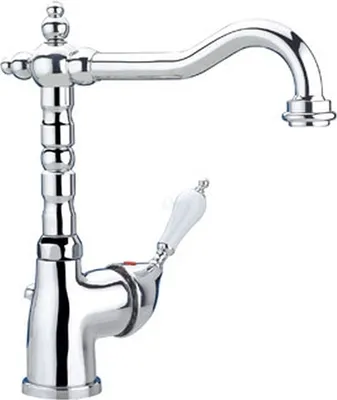 Produktbild von Demm Waschtischarmatur Einhandmischer Vara, Griff weiß lackiert, Farbe:Chrom/Gold!!, 3815 x 15