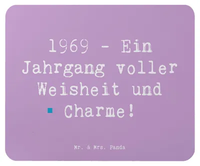 Produktbild von Mr. & Mrs. Panda Mauspad Spruch 1969 Geburtstag - Lavendeltraum - Geschenk, Happy Birthday, Nostalgie, computer, mousepad, Geburtstagsüberraschung, feiern, Mouse Pad