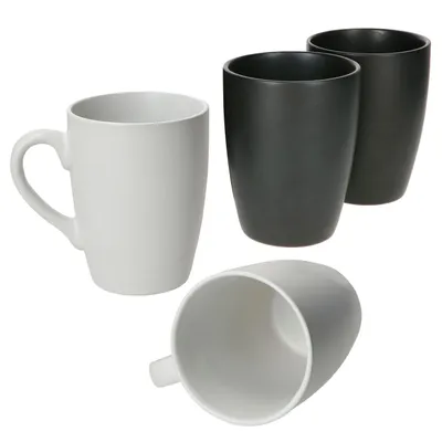 Produktbild von 4er Set Kaffeebecher Nero Bianco mit & ohne Henkel weiß & schwarz