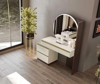 Obrázek produktu pro Moderní toaletní stolek se zrcadlem a stylovými prvky
