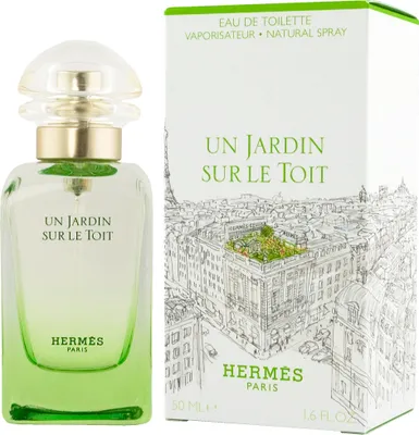 Zdjęcie produktu dla Hermes Un Jardin Sur Le Toit, Unisex, 50 ml, Butelka jednorazowa, Spray, Alcohol, Parfum (Fragrance), Aqua (Water), Ethylhexyl Methoxycinnamate, Butyl..., 1 szt.