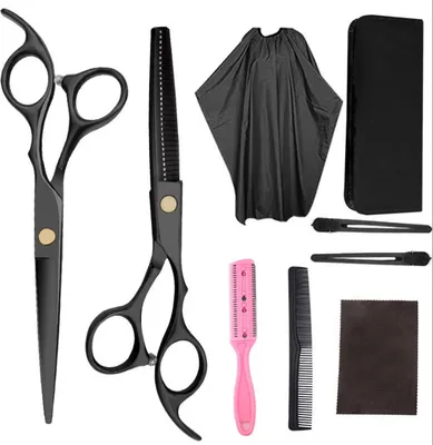 Produktbild von Haarschere Set, Premium Scharfe Friseurscheren, Haarschneideschere Licht Einseitiger Effilierer, Effilierschere - Profi Friseur Schere Haare Perfekter Friseurschere Haarschnitt Frisörschere