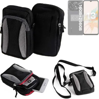 Produktbild von K-S-Trade Holster Schutz Hülle kompatibel mit UMIDIGI A15 Handy Hülle Gürteltasche Umhängetasche mit Zusatzfach schwarz