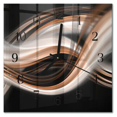 Immagine prodotto di Orologio da parete Tulup Glasuhr, orologio da cucina, vetro vero, 30x30 cm, design moderno e decorativo, silenzioso, con lancette nere - arte astratta