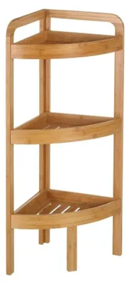 Produktbild von DRW Eckbodenregal mit 3 Einlegeböden aus Holz in Natur, 38 x 33 x 76 cm
