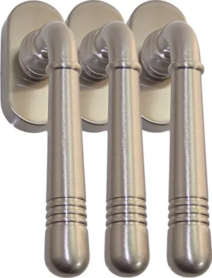 Produktbild von Fenstergriff Set 3 x FG Helena 1672 Nickelmatt Rasterolive Fensterbeschlag Drücker