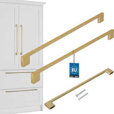 Image de KOTARBAU® Lot de 2 poignées de meubles or 358 mm Poignées de meubles ZnAl Poignées d'armoires Poignées d'armoires de cuisine Poignées de tiroirs Poignées de meubles Poignées d'armoires de cuisine Poignées de portes de meubles Barre d'appui