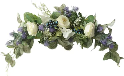 Image de Couronne de lavande Couronne florale artificielle de lavande pour mariage Fête Fond de fenêtre murale Décoration intérieure