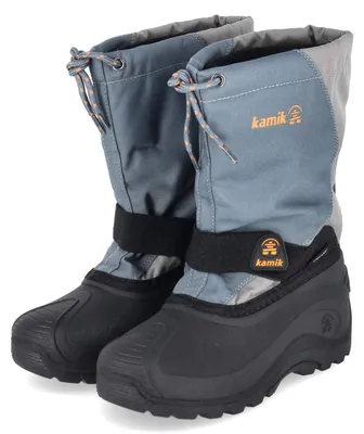 Imagen del producto de Botas de nieve Kamik Burschen SNOWFOX 3WP, color azul, fabricadas en textil y sintético, talla 36