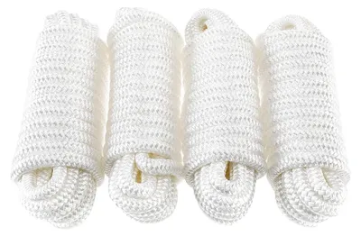 Image de Lot de 4 amarres pour bateaux, diamètre 12 mm, avec œillet, longueur 4,57 mètres, adaptées aux bateaux jusqu'à 35 pieds