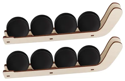 Productafbeelding van Set van 2 houten displayhouders voor hockeypucks