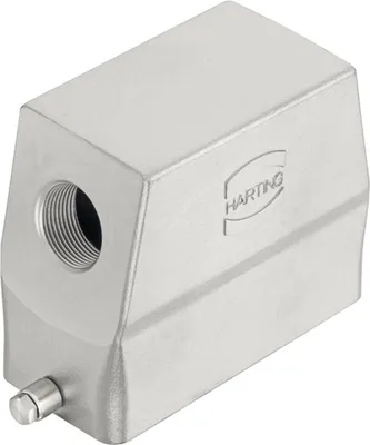 Produktbild von HARTING Han 10B INOX Tüllengehäuse, 1xM32 seitlicher Kabelabgang, für 1 Bügel (am Unterteil) - 1 Stück