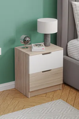 Produktbild von Skye Decor, Hochwertiger Nachttisch (3 Stück) - Sonomo Eiche & Weiß, 100% Melamin