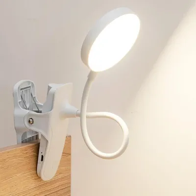 Produktbild von Ansteckbare Leselampe, batteriebetrieben, ansteckbare Bettlampe mit 3 Helligkeitsstufen, USB-aufladbar, Lampe