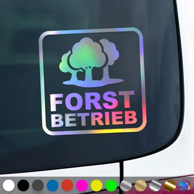 Produktbild von PantherPixel Forstbetrieb Forstwirt Aufkleber Forstbedarf Sticker Auto Geschenkidee Farbe Oilslick-Hologramm