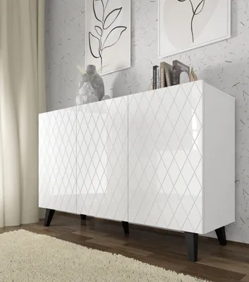 Zdjęcie produktu dla Homlando komoda Diuna 145 cm 3D biały połysk