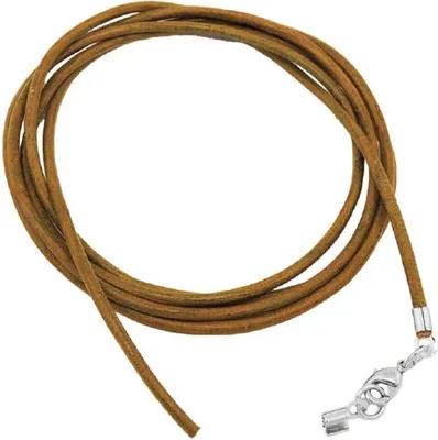Image de Collier en cuir, couleur olive ou kaki, longueur 1 mètre, avec fermoir mousqueton, pour femmes et hommes