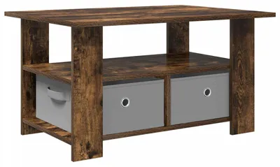 Zdjęcie produktu dla Stolik kawowy vidaXL z dębu w kolorze wędzonym, 77 x 55 x 42 cm, materiał drewnopochodny