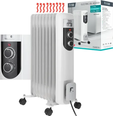 Image de Teesa TSA8036 Radiateur à huile 2000 W - 9 lames, blanc