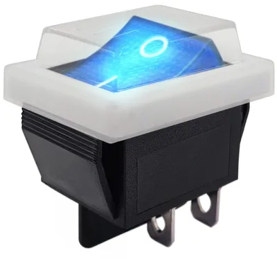 Produktbild von ProRide Wippschalter KCD4-202 2-polig 250V/16A mit Schutzkappe, blau