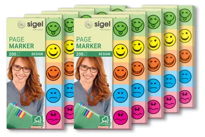 Produktbild von Elzusha – Selbstklebende Stifte mit Smileys, in 5 Farben