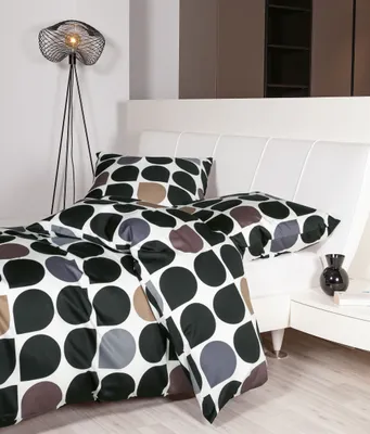 Produktbild von Janine Design Mako-Satin Bettwäsche-Garnitur J.D. 87093 Farbe schwarz platin Größe 240x220+2x80x80 cm