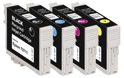 Image de Basetech Encre remplace Epson T0711, T0712, T0713, T0714 Compatible Pack combiné Noir, Cyan, Magenta, Jaune BTE107 1607,4005-126