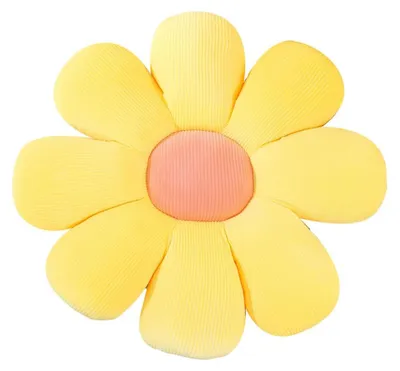 Blumenkissen 40x40 cm, Gänseblümchen-Design, Sitzkissen, Gelb