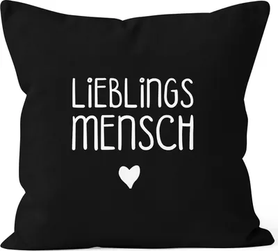 Produktbild von Lieblingsmensch Kissenbezug von MoonWorks® schwarz unisize