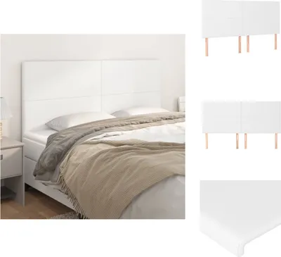 Produktbild von vidaXL Kopfteile 4 Stk. Weiß 100x5x78/88 cm Kunstleder -  Kopf- & Fußenden