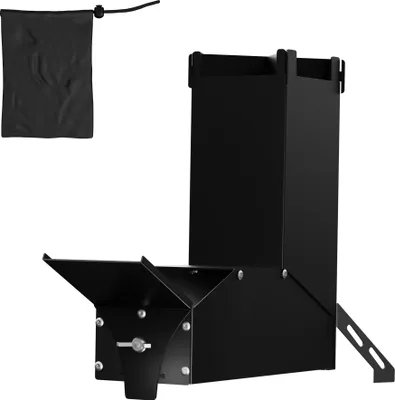 Obrázek produktu pro LARS360 Outdoor Rocket Stove - Kompaktní ohniště z nerezové oceli, přenosný kempingový hořák na dřevo pro grilování, turistiku, zahradu, ohřívač na terasu, dobrodružný vařič, černý