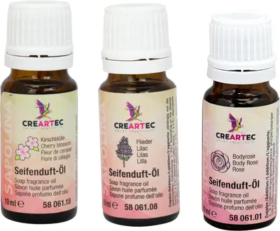 Produktbild von CREARTEC Seifenduftöl Frühling 3er Set (Bodyrose, Kirschblüte, Flieder) 30ml - Inhalt jeweils 10ml - 5806250
