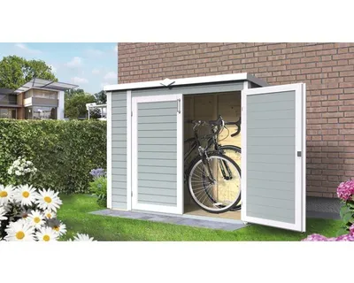 Produktbild von Gartenschrank/Fahrradgarage/ Mülltonnenbox Bertilo Multi-Box 3 200x82x163 cm hellgrau