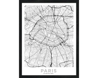 Produktbild von Gerahmtes Bild Paris Citymap I 33x43 cm