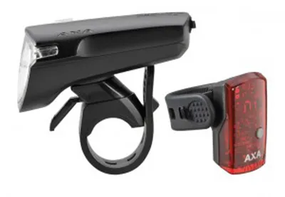 Produktbild von AXA GREENLINE 35 lux / 1 LED USB on/off Fahrradlicht-Set schwarz