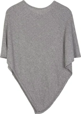 Produktbild von styleBREAKER Damen Feinstrick Poncho Italy | Asymmetrisches Strick Cape mit Kaschmir | Ärmelloser Wollmix Umhang