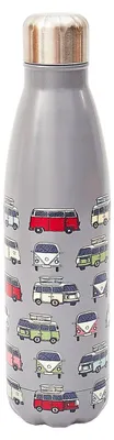 Thermosflasche 500 ml Edelstahl, isoliert, auslaufsicher, grau