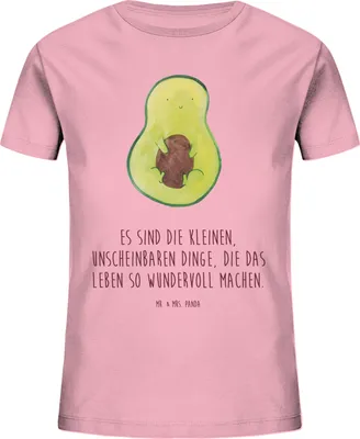 Produktbild von Mr. & Mrs. Panda Kleinkinder T-Shirt Avocado Kern 7-8 Jahre (122/128) - Baumwolle Pink - Geschenk, Kindershirt, Avokado, Spruch Leben, Liebe, Kinder, Baumwollshirt, Teenager