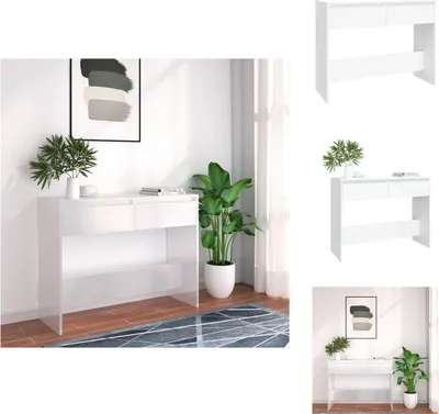 Zdjęcie produktu dla vidaXL Stolik konsola biały 100x35x76,5 cm materiał drewnopochodny - Stoliki boczne