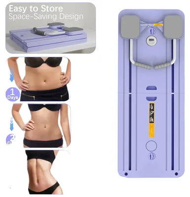 Produktbild von Multifunktionales Fitnessboard, automatisches Rückfederungssystem, platzsparendes Design, LILA