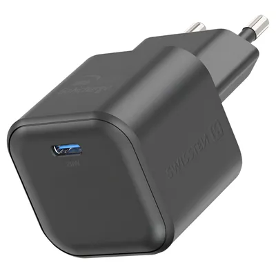 Produktbild von Swissten, GaN USB-C Ladegerät Kompakt Power Delivery 20W, Schwarz