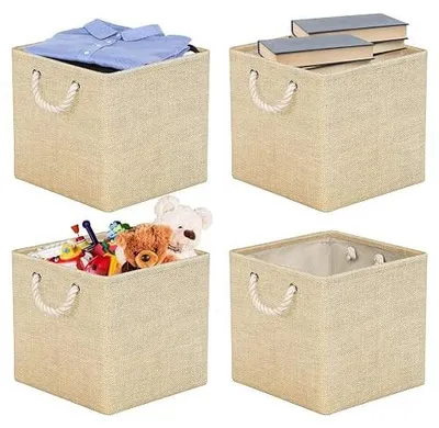 Zdjęcie produktu dla Pudełko do przechowywania składane 30X30 cm materiałowe na półki 4 sztuki
