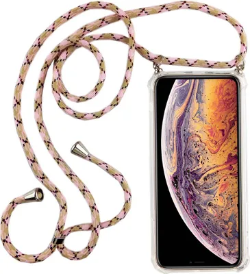 Produktbild von Handykette für Apple iPhone X / XS - Smartphone Necklace Hülle mit Band - Schnur mit Case zum umhängen in Rosa