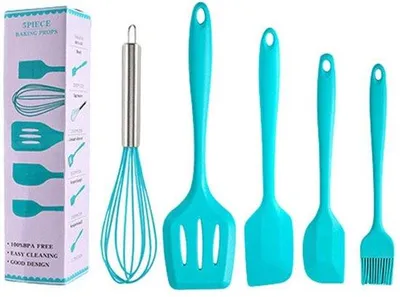 Produktbild von Silikon-Küchenzubehör-Set – 5 Teile, blau