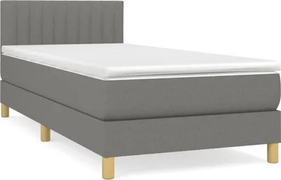 Produktbild von Boxspringbett mit Matratze Dunkelgrau 100x200 cm Stoff
