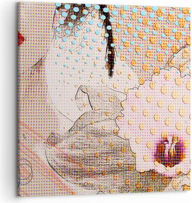 Produktbild von Bild auf Leinwand - Leinwandbild - Blume Dame Kleid Eleganz - 60x60cm - Wand Bild - Wanddeko - Leinwanddruck - Bilder - Kunstdruck - Wanddekoration - Leinwand bilder - Wandkunst - AC60x60-3140