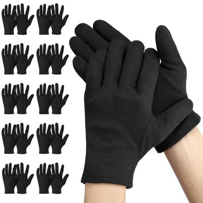 Image de Gants de travail en coton, taille M, noir (paire de 10)