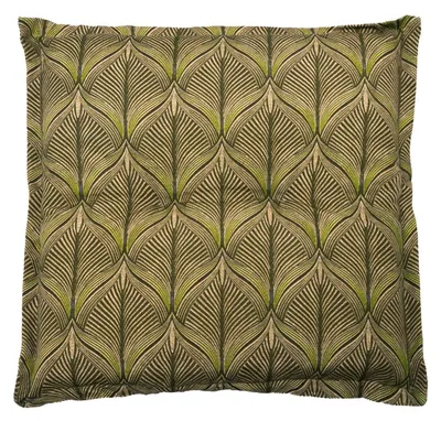 Produktbild von Hockerauflage - 50 x 50 cm - Grün - mit Stehsaum - Blättermotiven