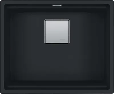 Produktbild von FRANKE Unterbauspüle KUBUS 2 KNG 110-52 in BLACK MATT mit Druckknopfventil / Fragranit